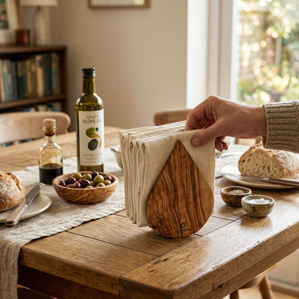 Olive Wood Napkin Holder for Table